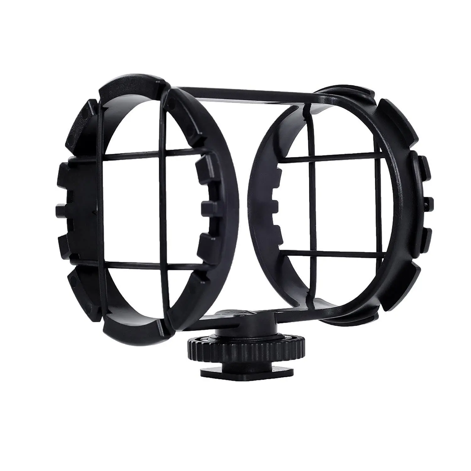 Movo - SMM2 Microphone Shock Mount with Camera Cold Shoe for Shotgun Microphones 1" - 2" in Diameter (Fits The Zoom H1n)