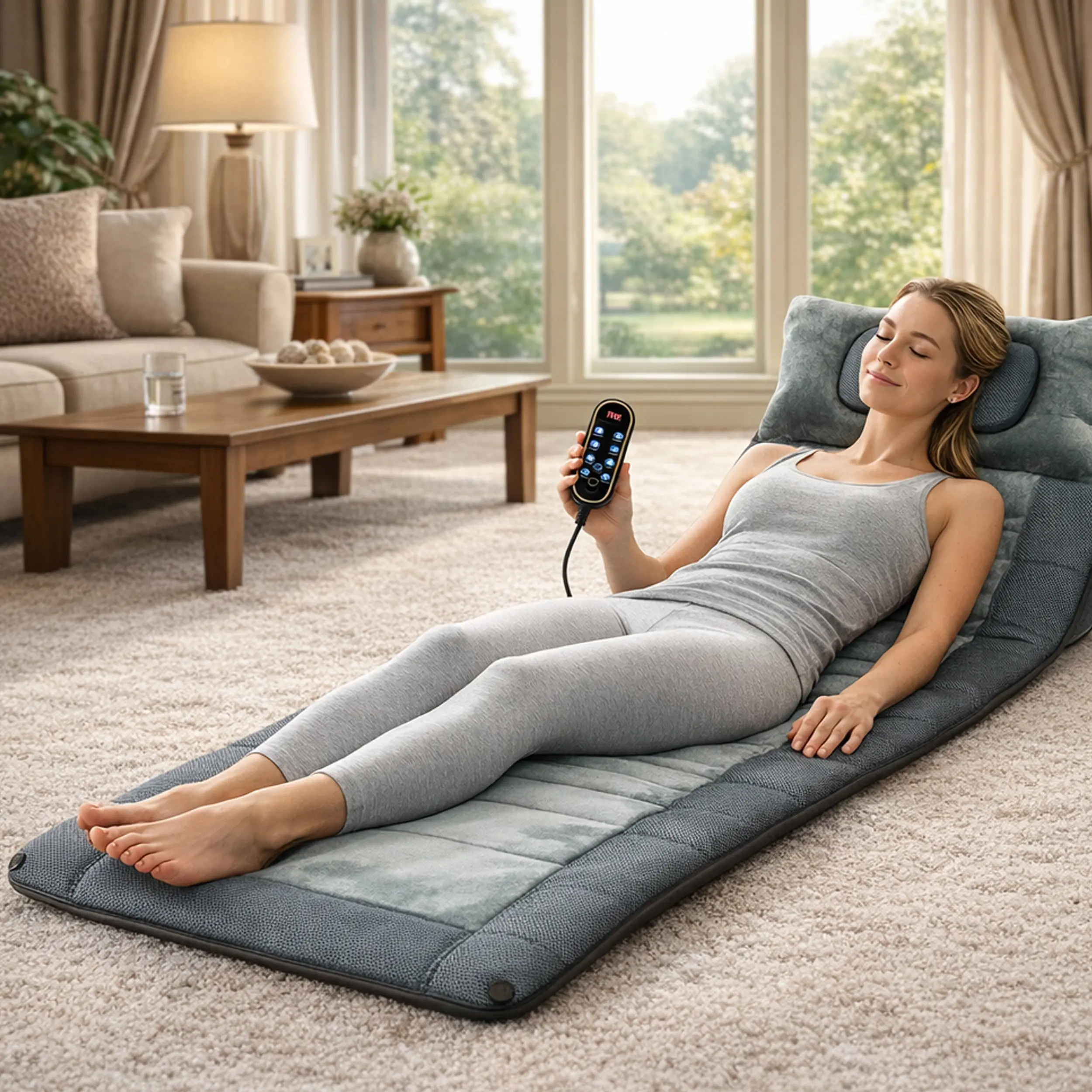 Carepeutic Luxury Comfort Full Body Massage Mat with Heat, 10 Vibrating Motors, Kneading Massage for Head, Deep Tissue Massage for Back, Neck and Legs Relaxation at Home or Office