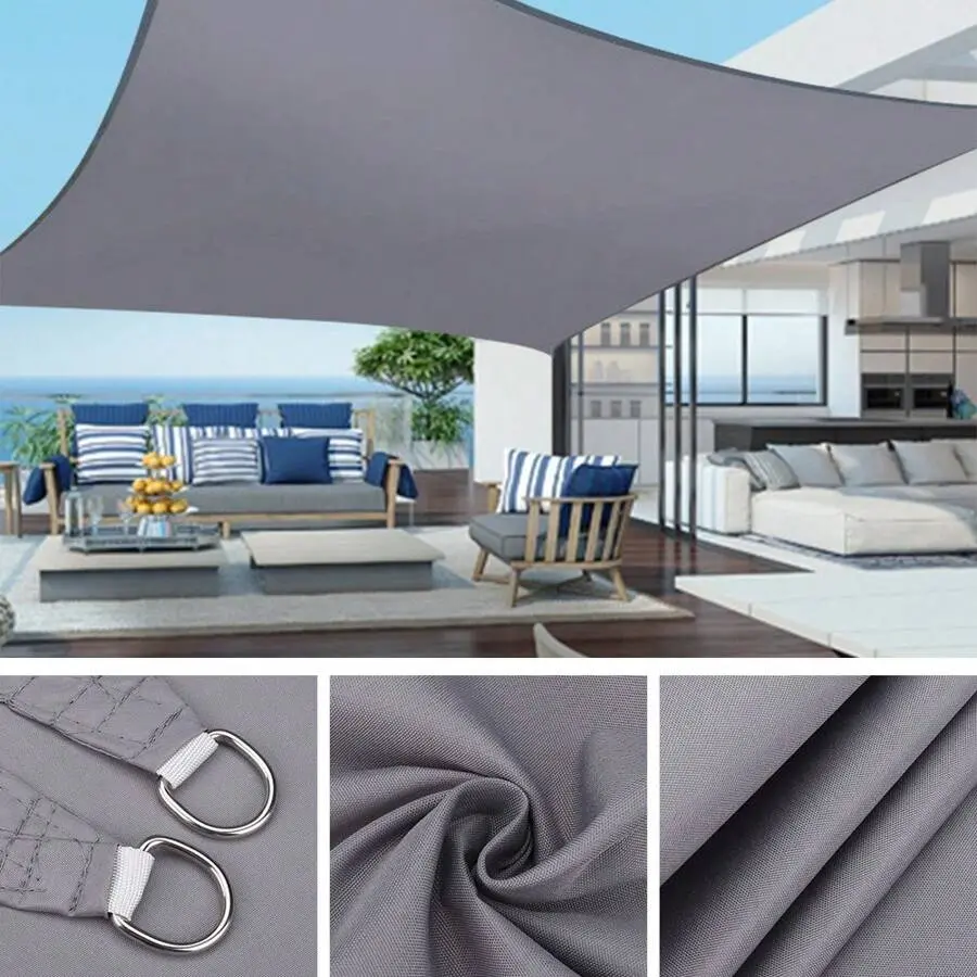 Sun Shade Sail Rectangle Square Waterproof 98% UV Block Awning Shade Sails Canopy Sunscreen Cover Tents For Patios Garden Swimming Pool Outdoor Camping