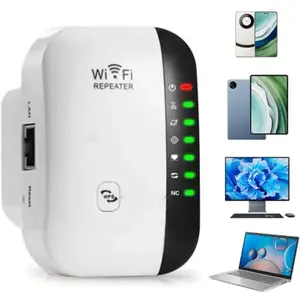WiFi Repeater - Wireless Network Accessory with Power Switch, USB Port, and LED Indicators for Easy Use