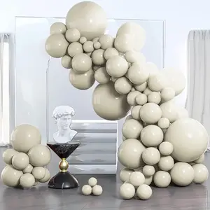 PartyWoo White Sand Balloons, 85 pcs Boho White Balloons Different Sizes Pack of 18 12 10 5 Inch Sand White Balloons for Balloon Garland Balloon Arch as Party Decorations, White-F12