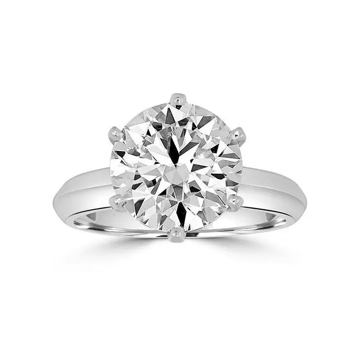 Caratina 2CT-4CT Round Cut Moissanite Solitaire Ring  Engagement Wedding Ring in 925 sterling silver for Women Daily Wearing Birthday Party Valentine's Day Gift