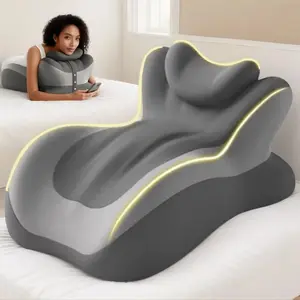 Multifunctional Backrest Pillow, Ergonomic Bed Headrest, Neck and Back Support, Detachable Cover, Suitable for Sleep, Reading, Office Use