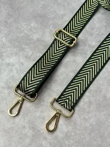 Adjustable Crossbody Strap - Black and Gold