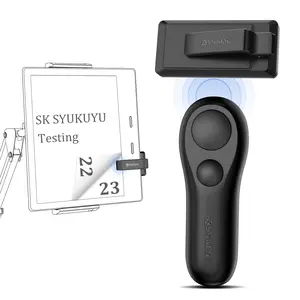 Wireless Page Turner for Kindle Handsfree Holder & Kindle Clicker Set - Rechargeable Remote for Smartphones, Tablets, and Ebook Reading Devices