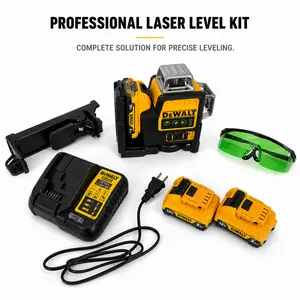 DEWALT  20V MAX XR  Green Laser Level Kit (DCE089) – Complete Layout Tool Set with Two 2.0Ah Batteries + Charger + Telescopic Tripod + Laser Glasses | 360° Self-Leveling / ±3mm at 10m / IP54 Protection  Ceiling Grid Layout, Wall Framing, HVAC Installation