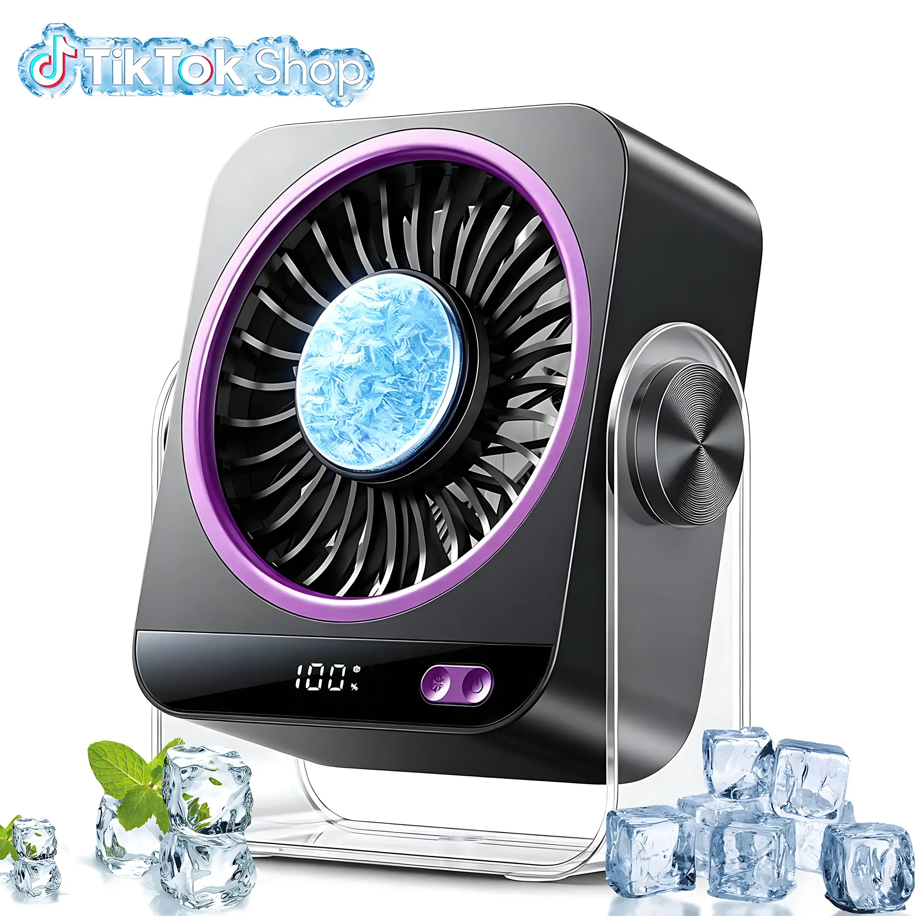 199-Speed Turbo Desk Fan – 9000RPM High Velocity Airflow, 5000mAh USB Rechargeable Portable Fan with Smart LED Display, Ultra Quiet Cooling, 130° Adjustable Tilt for Bedroom, Office, Travel, Camping, RV, Desktop & Wall Mount