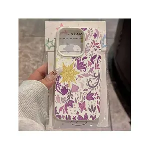 1pc TPU Material Purple Butterfly Pattern Full Screen Phone Case Suitable For IPhone17/IPhone17 Air/IPhone17 Pro/IPhone17 Pro Max/16 Pro Max/15 Pro Max/14 Pro Max/13 Pro Max/12 Pro Max