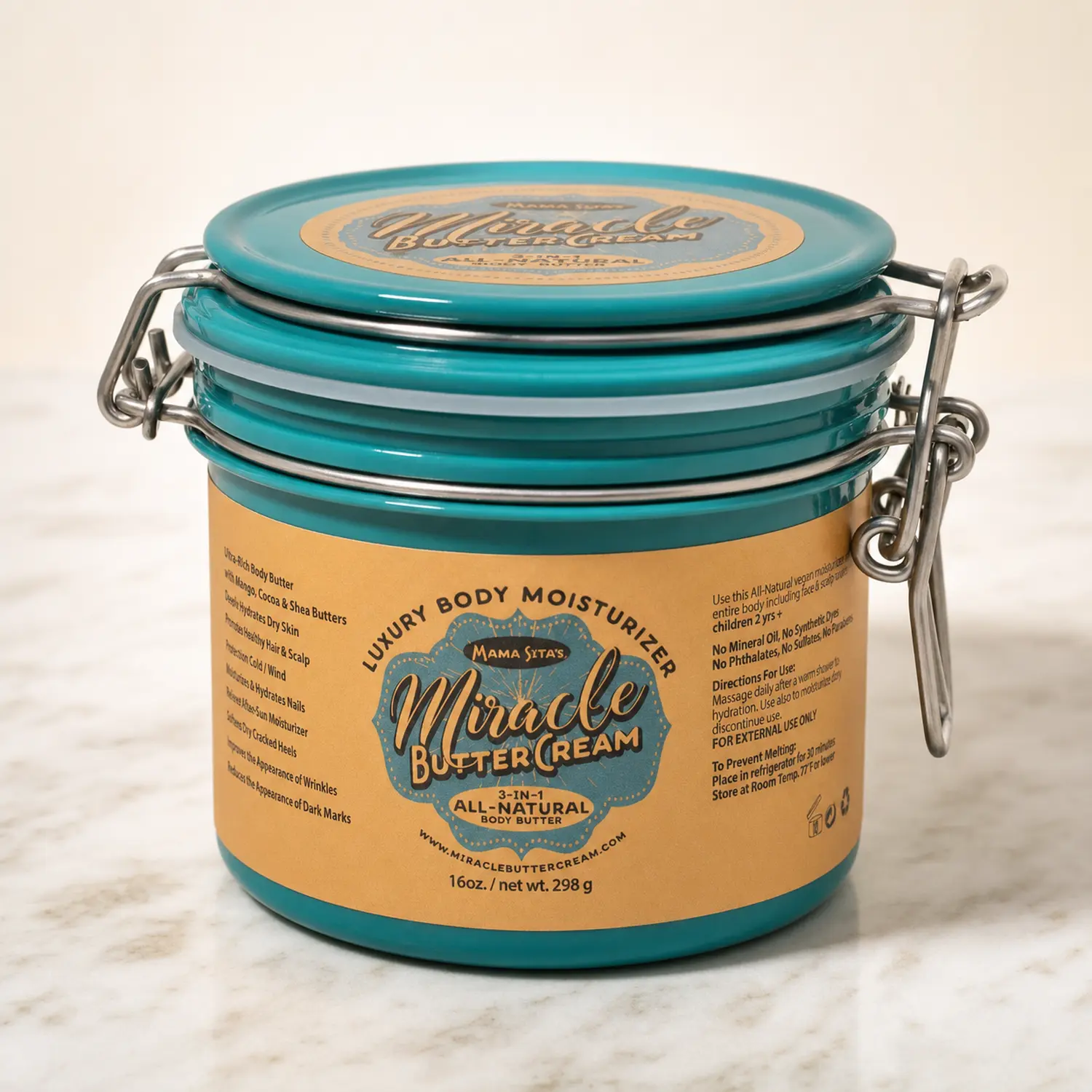 Miracle Butter Cream 16oz Luxury Coconut & Shea Fragrance Body Butter, Hydrating Skincare Moisturizer for Body Care