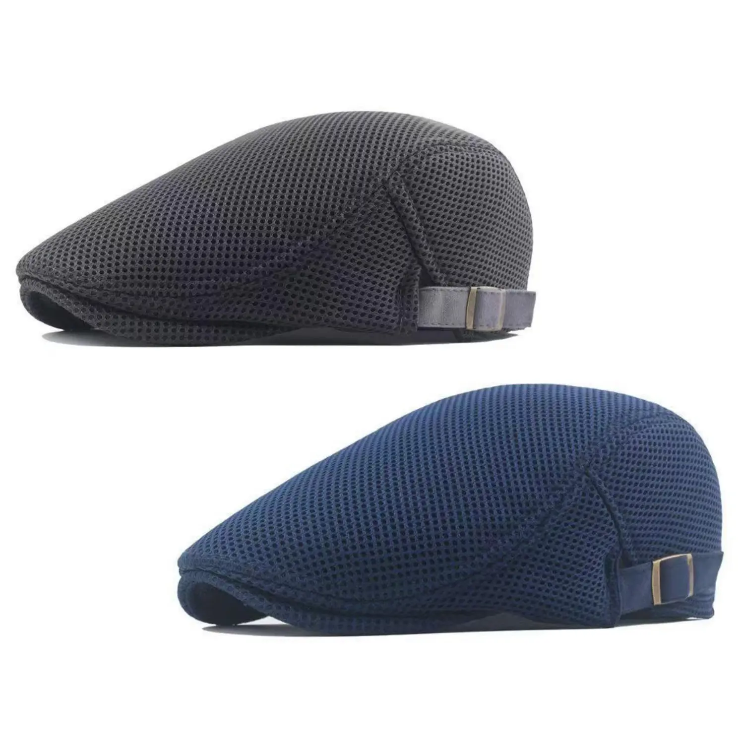 2Pcs Men's Mesh Flat Cap Summer Breathable Newsboy Hats Beret Ivy Cap Gatsby Irish Cabbie Driving Hat Full Head Wrap - Home Improvement.