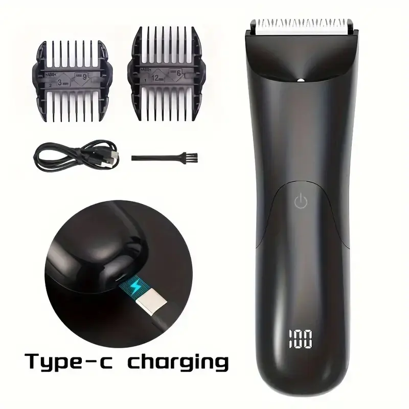 TekDeals Men's Manscaping Groin & Body Trimmer, Waterproof Shaver with Ceramic Blade, Lightweight USB-Rechargeable for Smooth, Safe Shaves