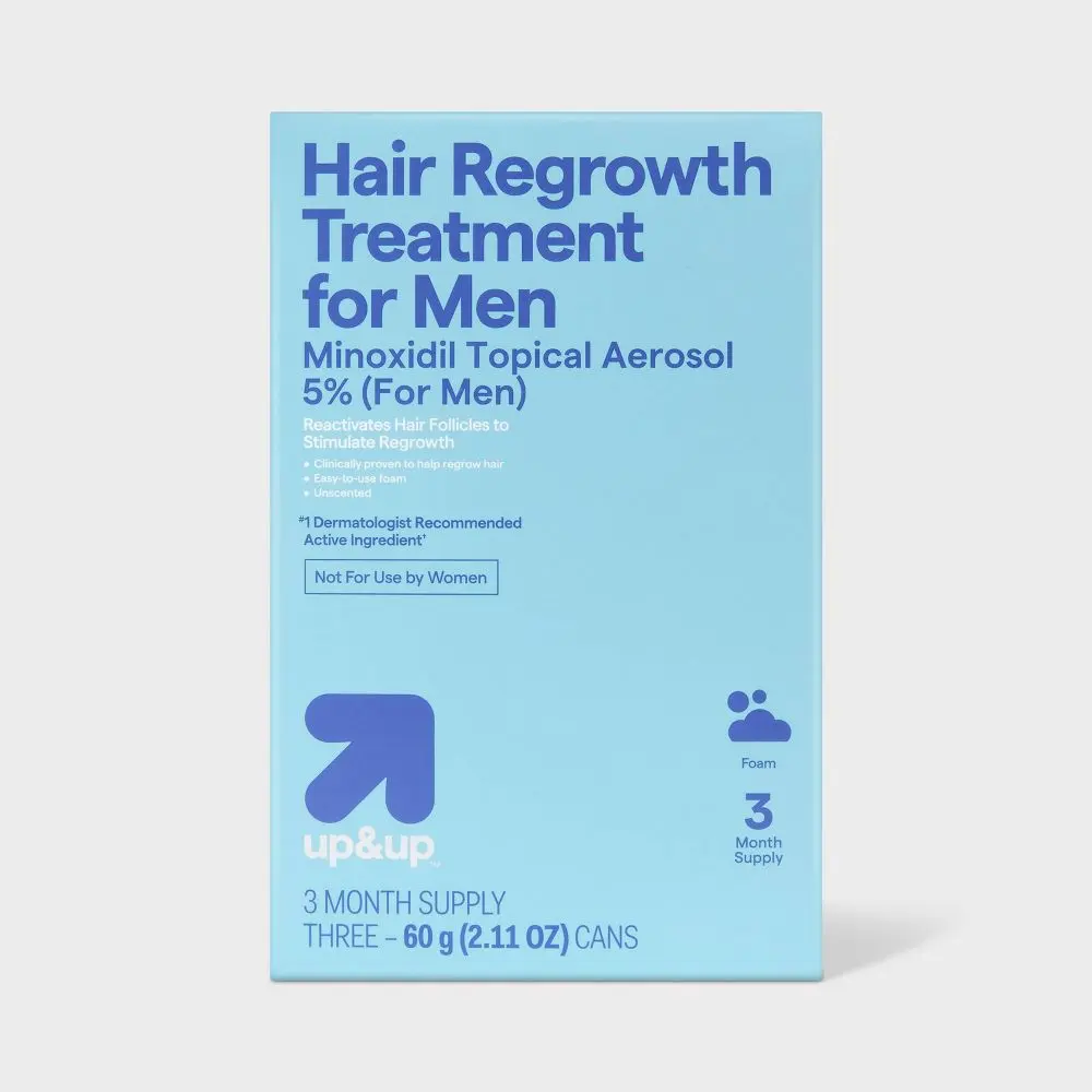 Foam Hair Regrowth Treatment For Men - 2.11oz/3ct - up&up: All Hair Types Paraben-Free Sulfate-Free