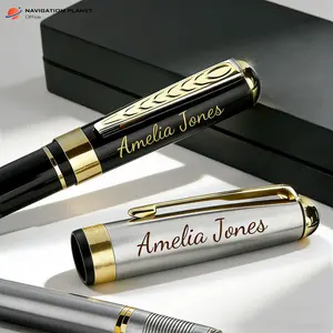 Executive Custom Engraved Pen Set – Personalized Metal Signature Pen in Luxury Gift Box, Corporate Gift for Clients Employees Promotions