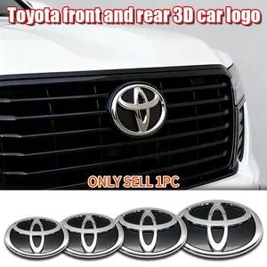 Car 3D Stereo Emblem Decal, Front Rear Decoration, Engine Hood Trunk Badge, Metal Texture Pin, Upgrade Accessories for Toyota Hybrid Car Series Prado Highlander Camry Corolla, Car Sticker Decal