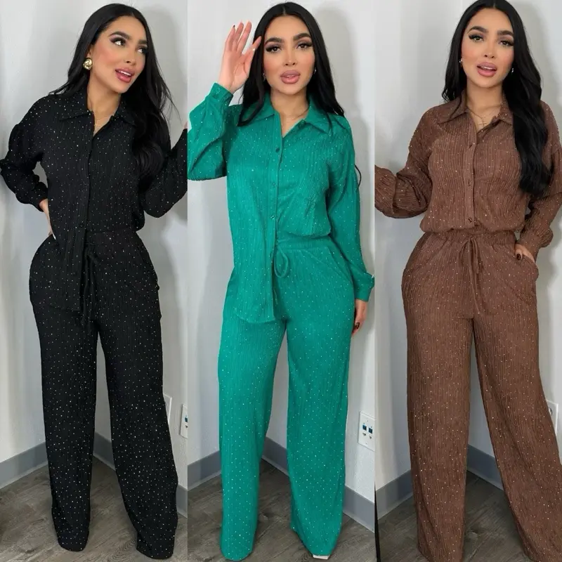 Brenda Rhinestone 2pc Set -  Comfortable - Womenswear