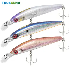 TRUSCEND Floating Minnow Lures Set, Hard Jerkbait Fishing Gear with Treble Hooks, Swimbaits for Bass, Trout Boat Fishing, Freshwater & Saltwater Use, Fathersday Gift, Fathersdaygift