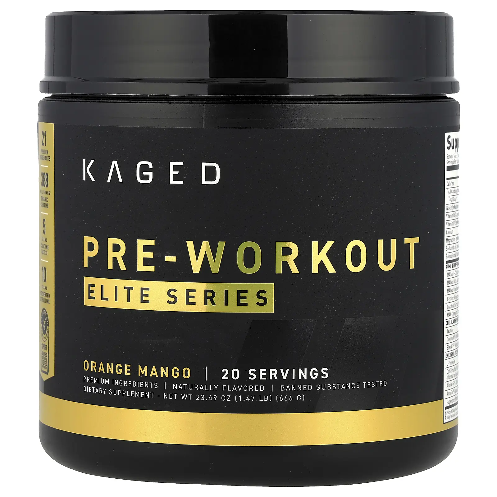 Kaged Elite Series, Pre-Workout, Orange Mango, 1.47 lb (666 g)