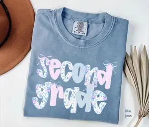 Comfort Colors Second Grade Teacher Shirt, Coquette Bow 2nd Grade Teacher Shirt, Back to School Shirt, Elementary School, Cute Teacher Gift