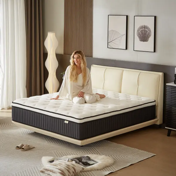 ZYLUMI 12" Hybrid Memory Foam and Pocket Spring Queen Size Mattress [New], Long-Lasting Support, Quiet Comfort, CertiPUR-US Certified, Oeko-TEX Certified Fabric, Mattress in a Box, Fast Shipping