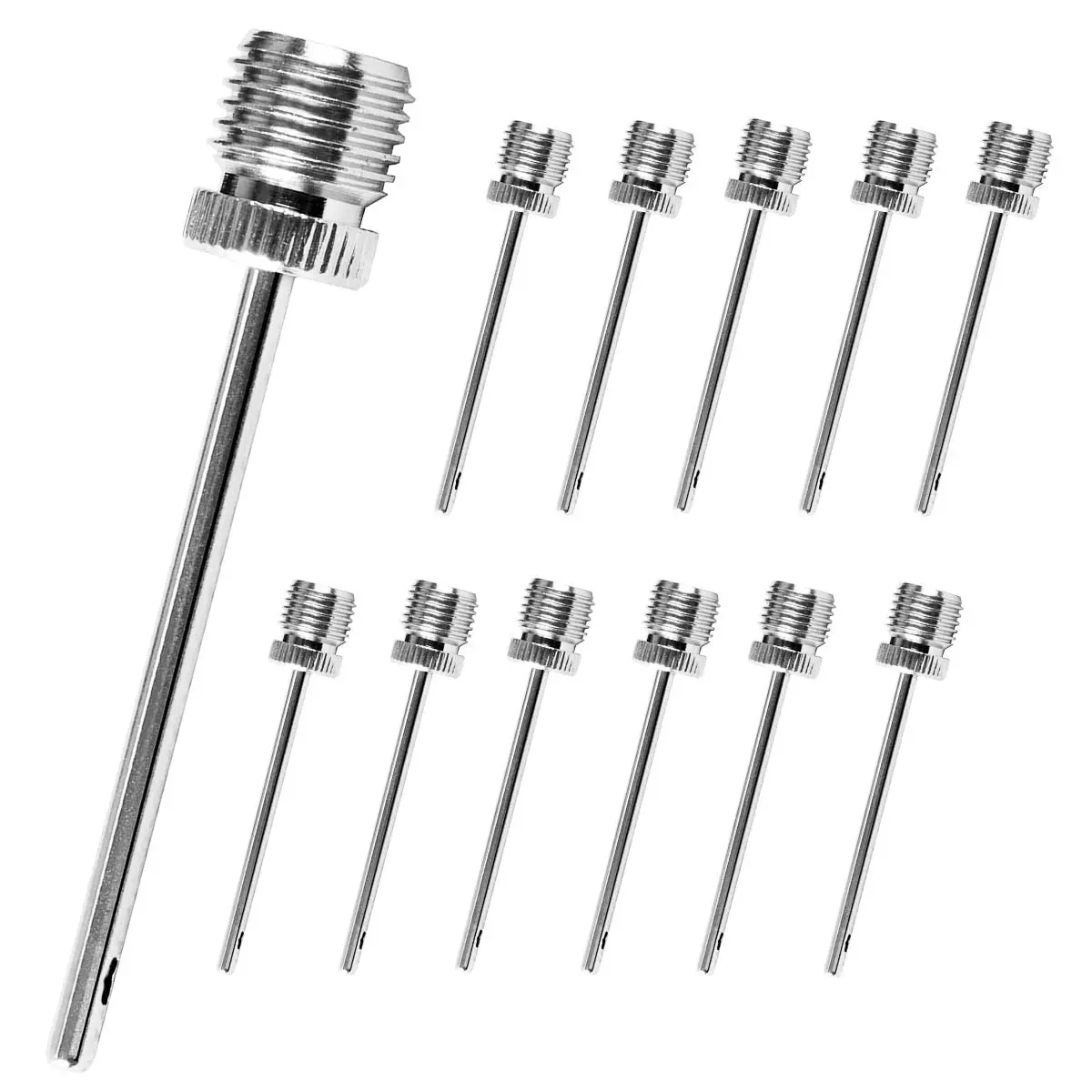 Nickel-Plated Inflation Needles, 12 Pack of Standard Replacement Pins with Universal Fit for Sports Ball Pumps, Inflating Balls