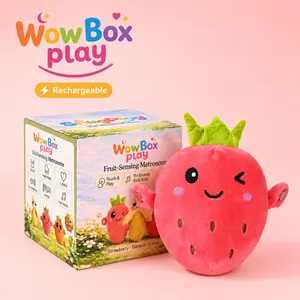 Banana Beat Kawaii Squishy Stuffed Toy Set - Toddler-Safe, USB Rechargeable, Electric Motion Sensor, Music Interactive Kids' Toy Gift