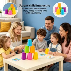 1 set of two person battle stacking cup toy sensory integration training, speed stacking hand eye coordination and concentration training, male and female silent interaction, family speed stacking cup challenge decompression toy, birthday party gift