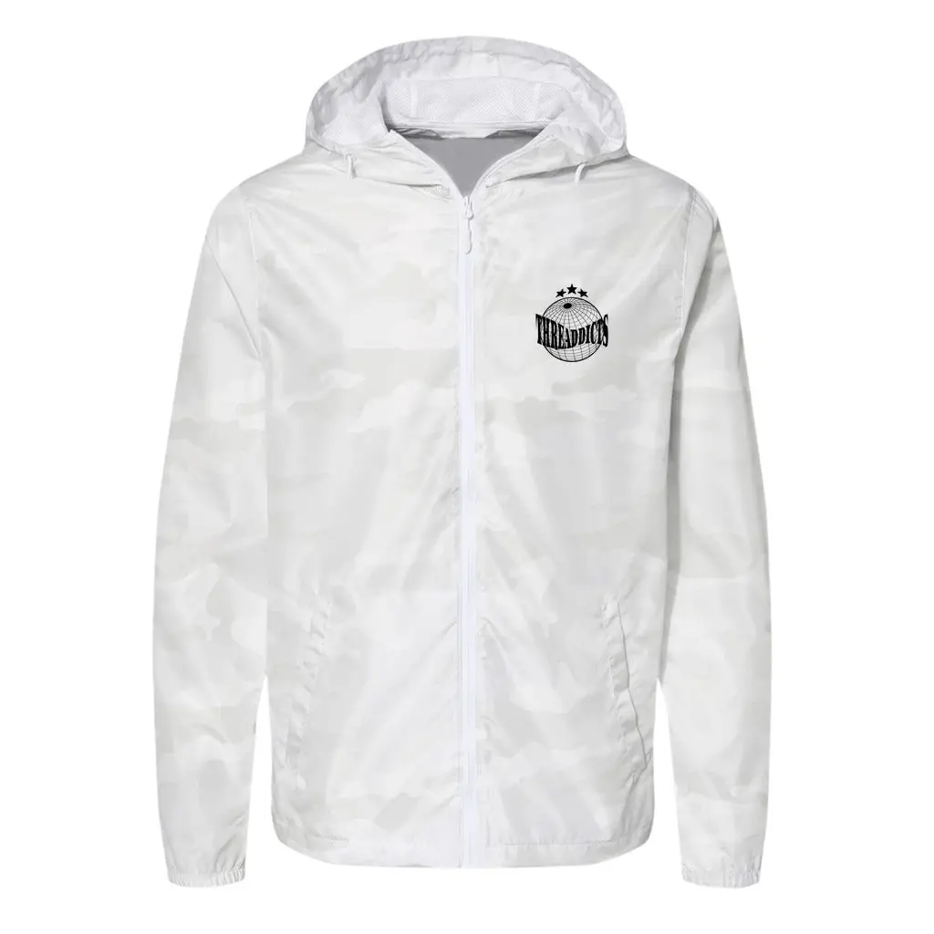 Threaddicts Black Logo Full-Zip Windbreaker Jacket
