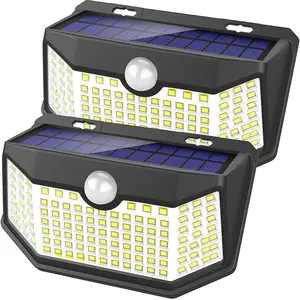 Solar Lights 120 with Lights Reflector and 3 Lighting Modes, Motion Sensor Wall Lights,IP65 Waterproof Solar Powered for Garden Yard (2Pack)