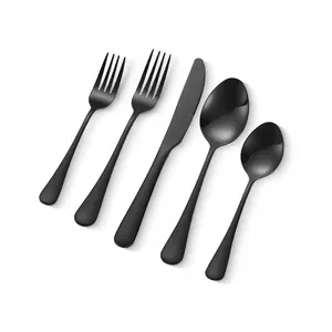 【FathersDayGift】VEVOR 30-Piece Silverware Set Stainless Steel Cutlery Flatware Utensil Kitchen for 6
