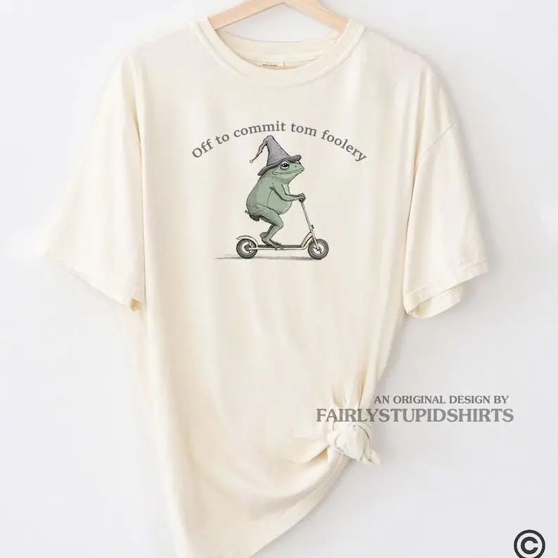 [SALE UP TO 40%] Off to Commit Tom Foolery Frog T-shirt. Comfort Colors Funny Weirdcore Sayings Unique Tshirt Tee Adults Men Women Meme Graphic Sarcastic Trending Tshirt UNISEX T_SHIRT,  TOP TRENDING T_SHIRT