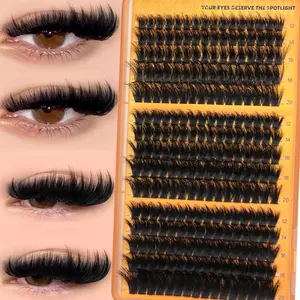 240pcs Eyelash Extensions Set, 200p+260p+300p, 12-20mm Wispy, Natural Volume, D Curl, Lightweight, DIY Single Lashes, Lengthening Volumizing Lashes