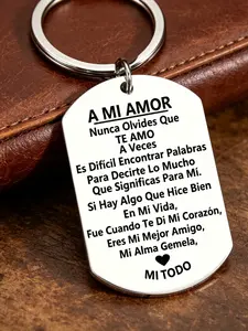Spanish 'a Mi Amor' Engraved Keychain, Romantic Love Gift, Casual Style, No Choking Hazard Warning, Perfect for Couples, Keyring