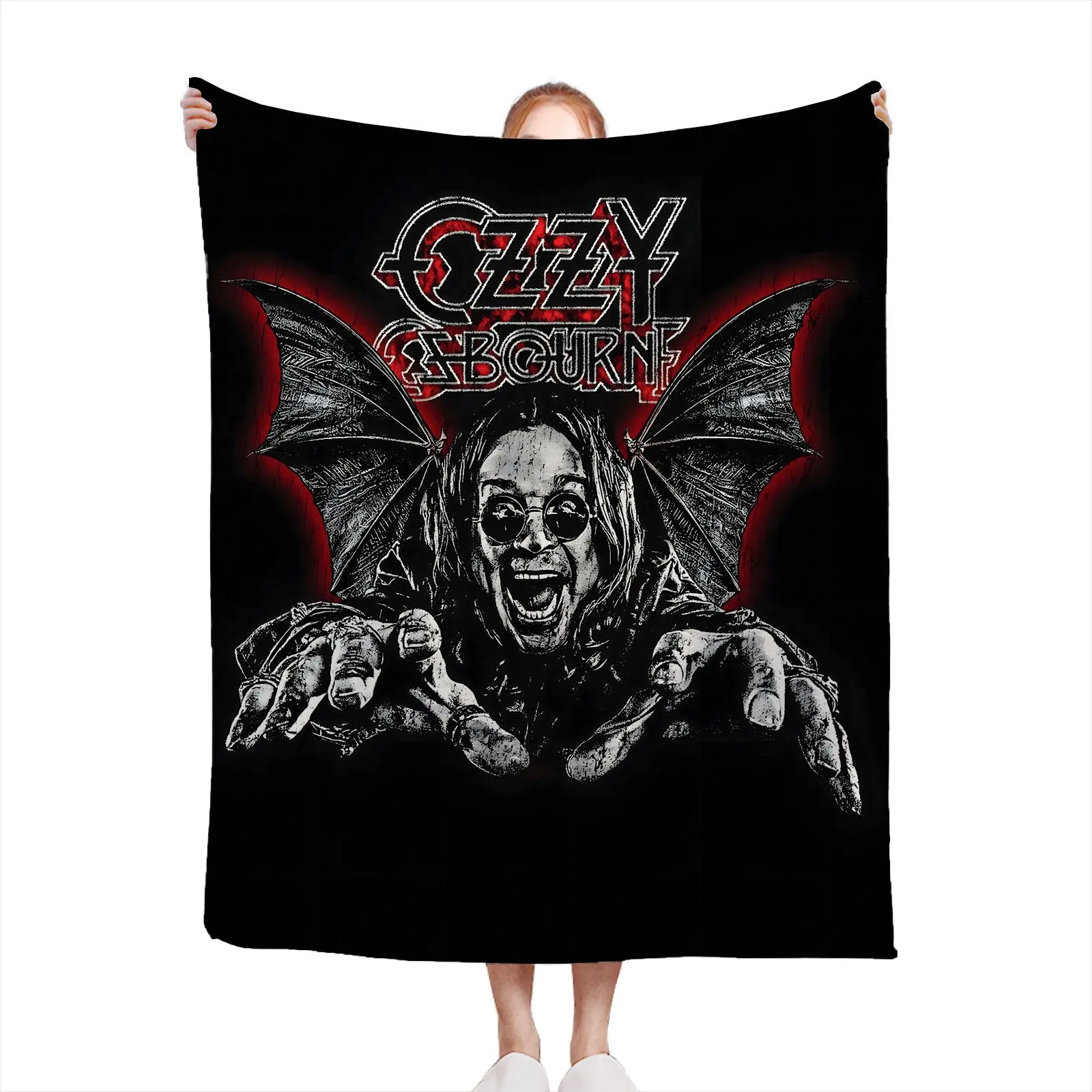 Ozzy OsbourneSoft Funny Throw Blanket Flannel Design,Machine Washable For All Seasons D0723-05