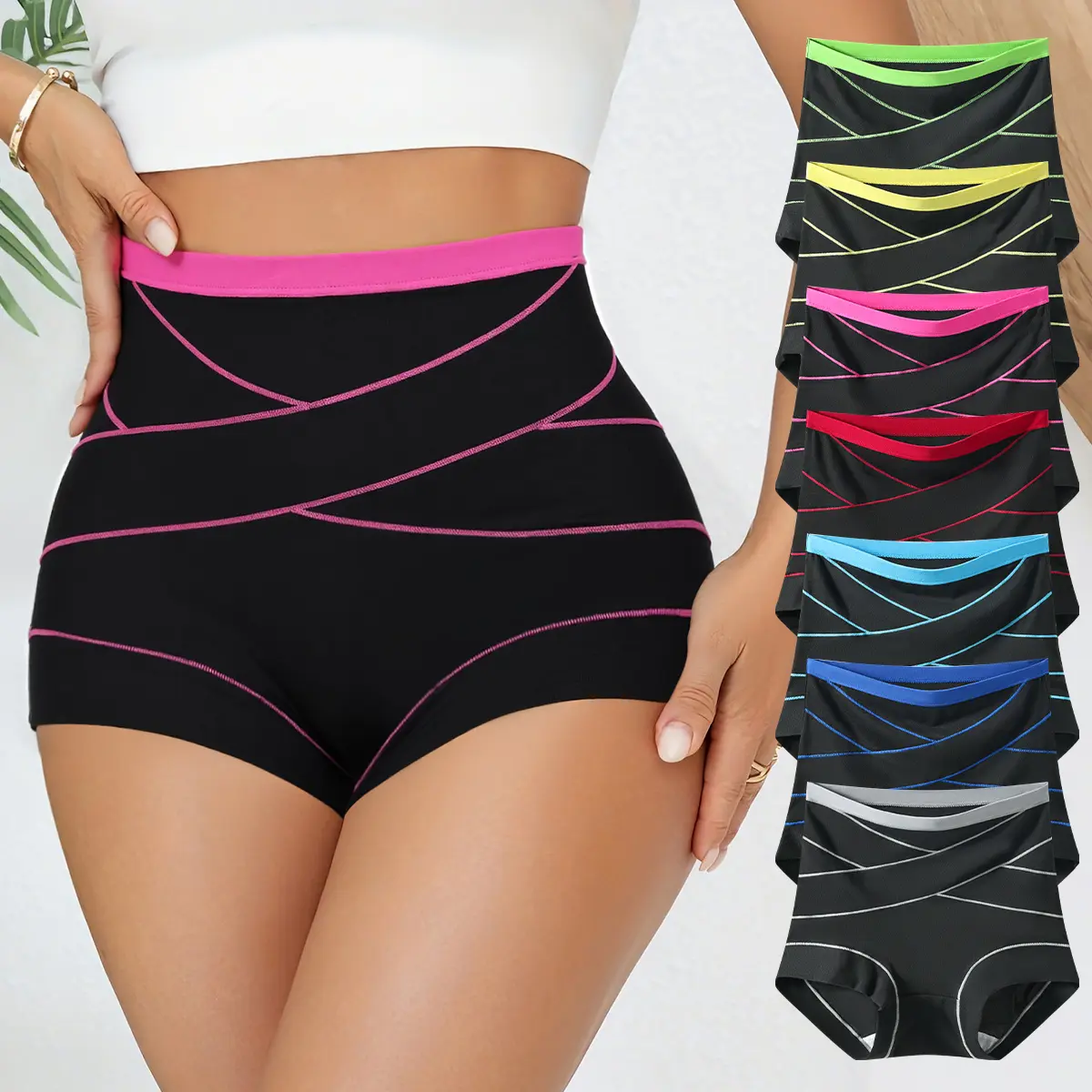 HOTCOM Combination Women's Underwear, High Waisted Underwear For Women Ladies Panties Postpartum Briefs