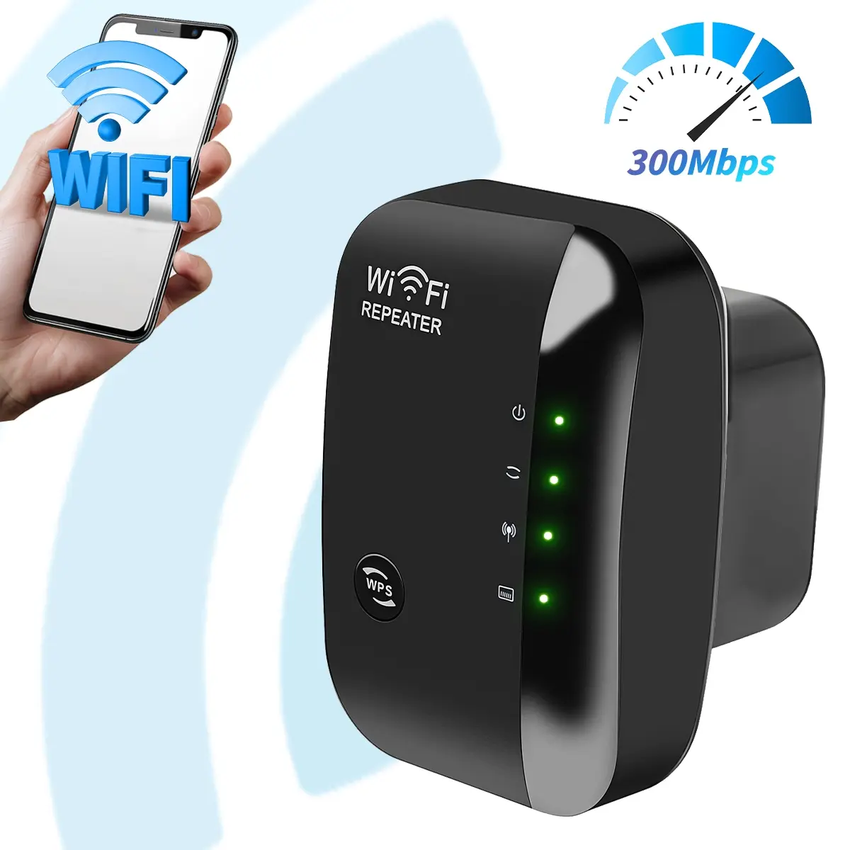 High Speed WiFi Booster and Signal Extender, Expands Coverage to 5000 Sq Ft, 300Mbps Bandwidth, Stable 2.4GHz Connection for 60+ Devices, Simple Home Setup Wireless Repeater, Internet Booster For Wifi, Wifi Range Extender, Wifi Extenders