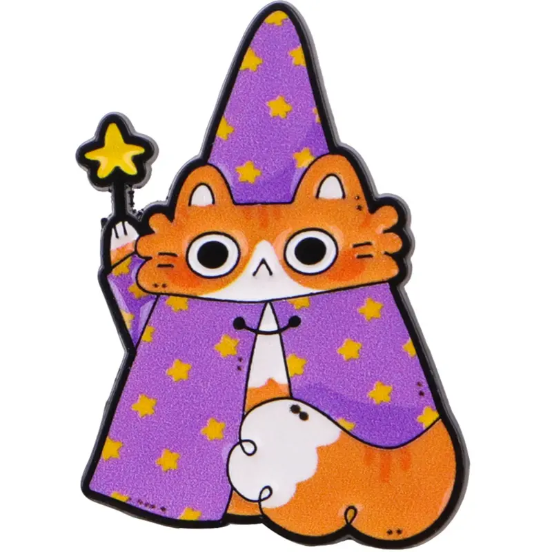 Adorable Reading Cat Cartoon Brooch, Unisex Fashion Accessory Hat Pins for Hats Bags Jackets, Cute Animal Print All Season Wear