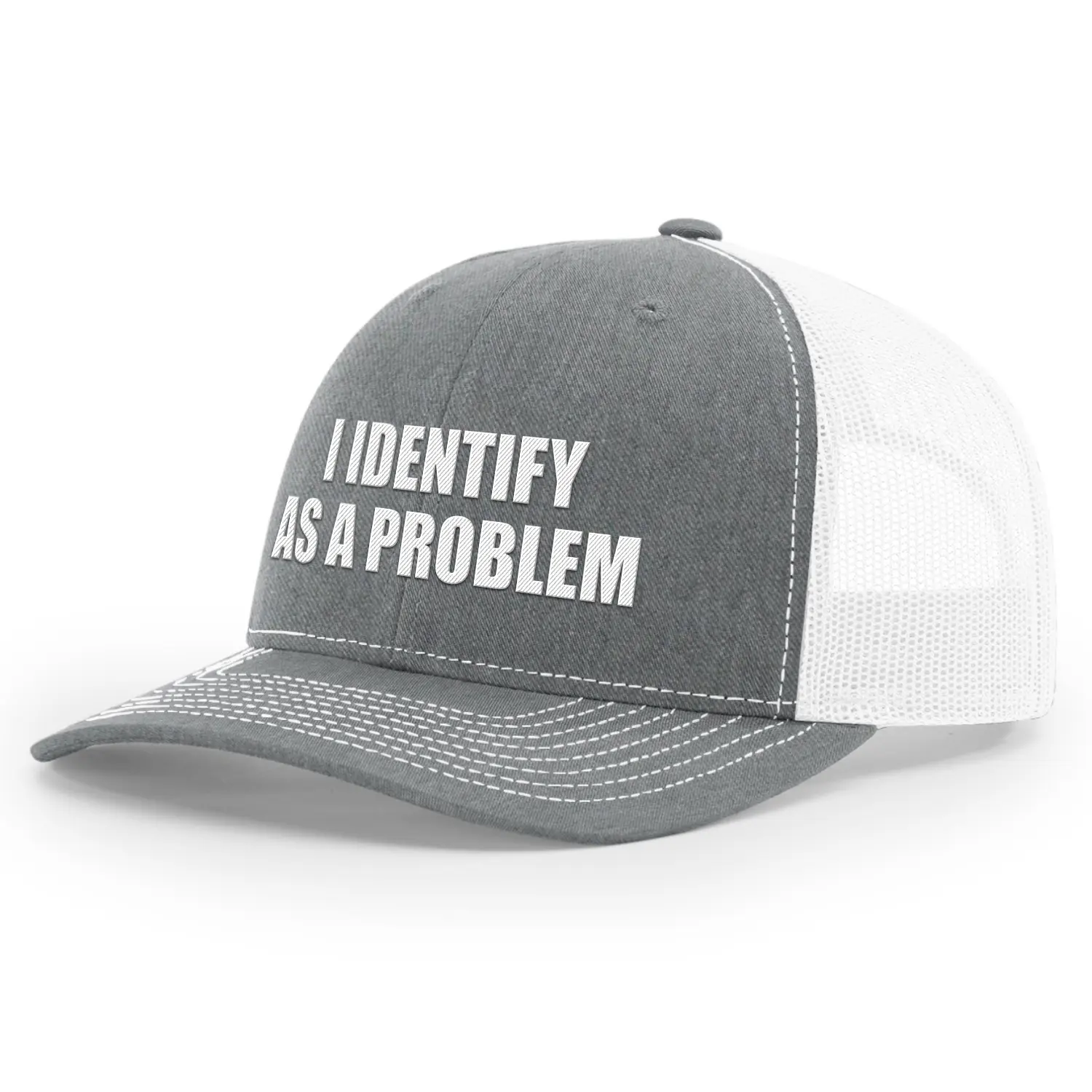 I Identify As A Problem Embroidered Premium Quality Adjustable Snapback Hat