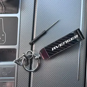 Dodge Avenger Keychain, Carbon Fiber Material, Multiple Colors Available, Compatible with All Keys, Luxurious Design