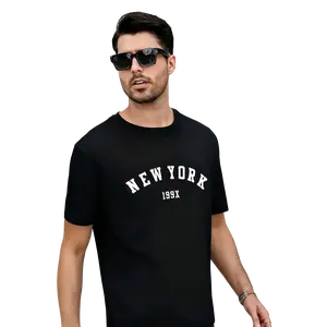 New York 199X NY Print, Thermally Optimized, Breathable Soft Thick, Casual Streetwear Basic Summer White Top, Shortsleeve