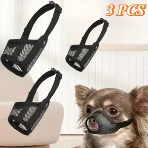 7/3Pack Black Dog Muzzle with Adjustable Strap to Prevent Biting Fierce Barking and Chewing, Air Mesh Breathable Pet Muzzles for Small Medium Large Dogs(XS/S/M) - Home Improvement.
