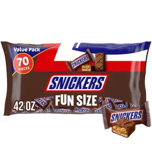 SNICKERS Fun Size Milk Chocolate Easter Candy Bars, 70 Pieces - Snack, Bonbon sweet flavor Dessert