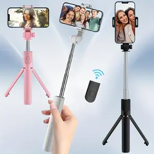 Portable Selfie Stick, 360-Degree Rotatable Wireless Remote Control Selfie Stick, Integrated Selfie Stick Travel Tripod for Outdoor Travel Camera Stand