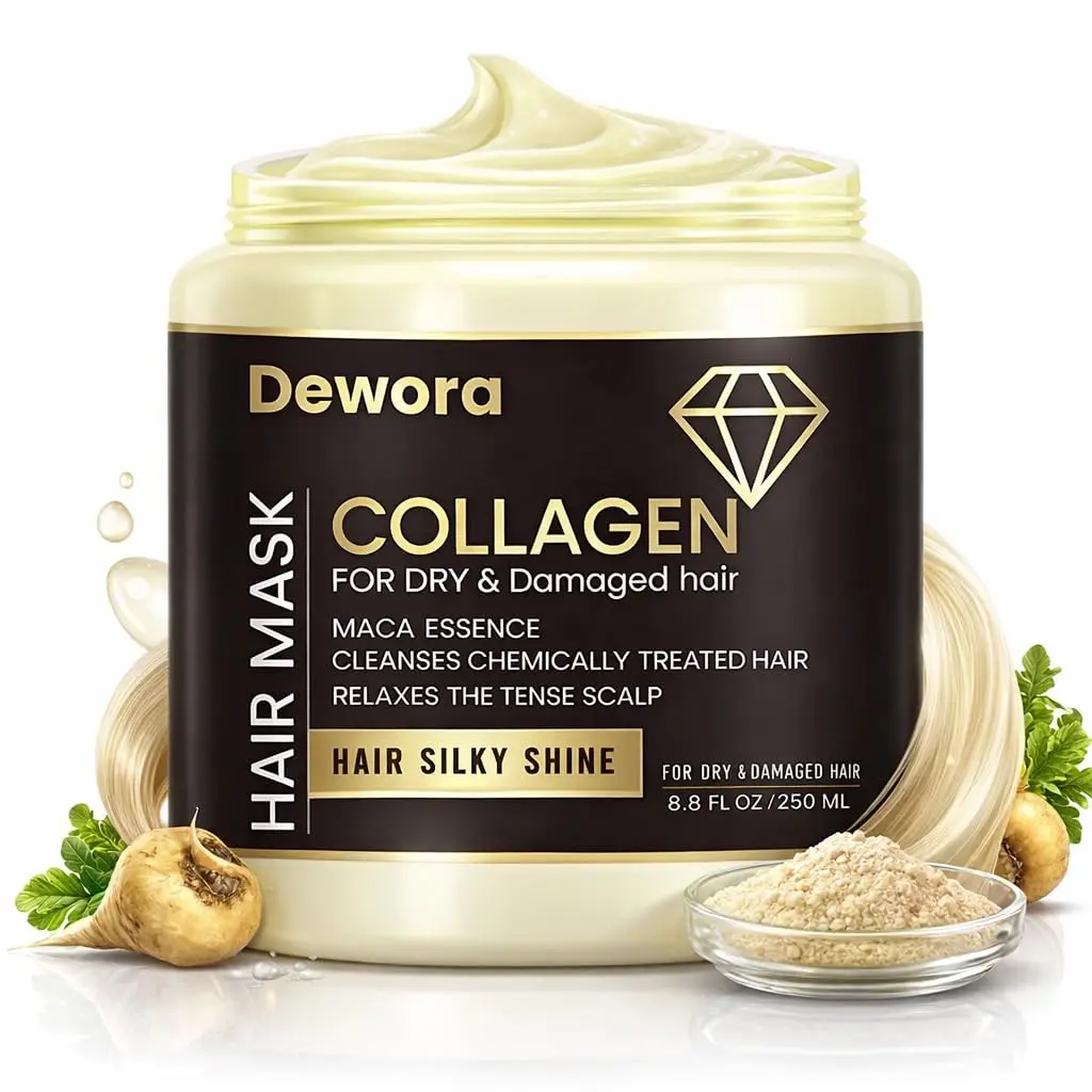 DEWORA Keratin Collagen Hair Mask for Dry & Damaged Hair  | Deep Repair + Frizz Control + Shine  | 1 Use Hair Transformation