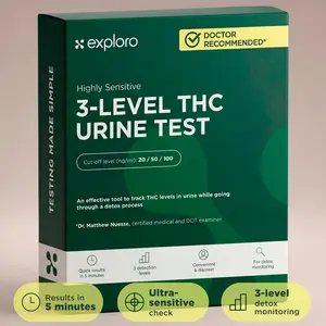 Exploro Multi-Level Self-Check Kit, Home Use Test for Status Tracking, Rapid Visual Results at 3 Reference Levels 20/50/100 ng/mL, 5 Dip-Cards