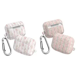 Love Shack Fancy Inspired Floral Airpod Case, Coquette Pink Bow Rose, Designer Airpod Cover, Gift for Her
