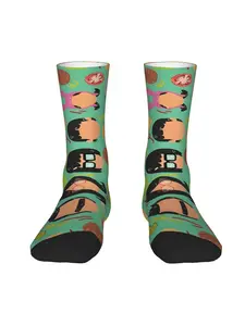 1 Pair Funny Happy Men's compression Sock Weird is Wonderful Vintage Harajuku Bob's Burgers Hip Hop Novelty Casual Crew Crazy Sock Gift Printed