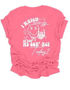 Gildan 64000 Custom Graphic T I Match Energy Design with Front and Back Logo Casual Coral