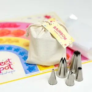 Cake Decorating Piping Practice Kit for Beginners with 5 Nozzles, 8 Piping Bags, Reusable Practice Sheet, & Free Video Guide Bakeware Gift Idea