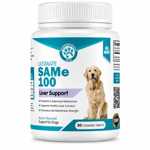 Wanderfound Pets SAMe100 Liver Support for Dogs – Dog Liver Supplement with SAMe & Milk Thistle for Liver Health, Liver Detox & Daily Wellness | Tablets & Soft Chews