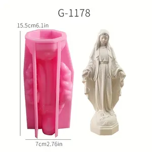 1pc, Angel and Virgin Mary ornament, gypsum ornament, candle mold, silicone mold, DIY gypsum silicone mold